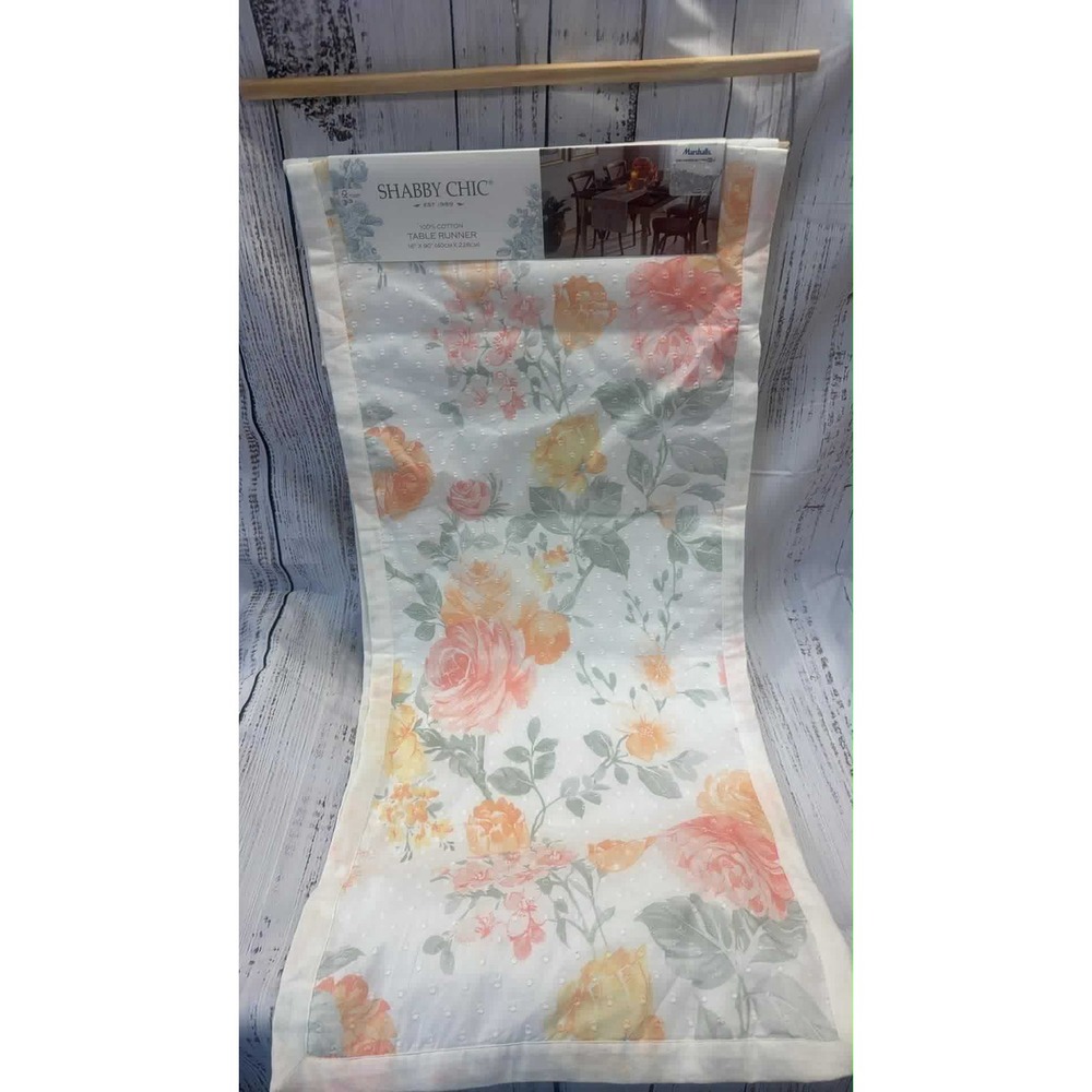 Shabby Chic Rose Floral‎ Table Runner 16 X 90 Cotton